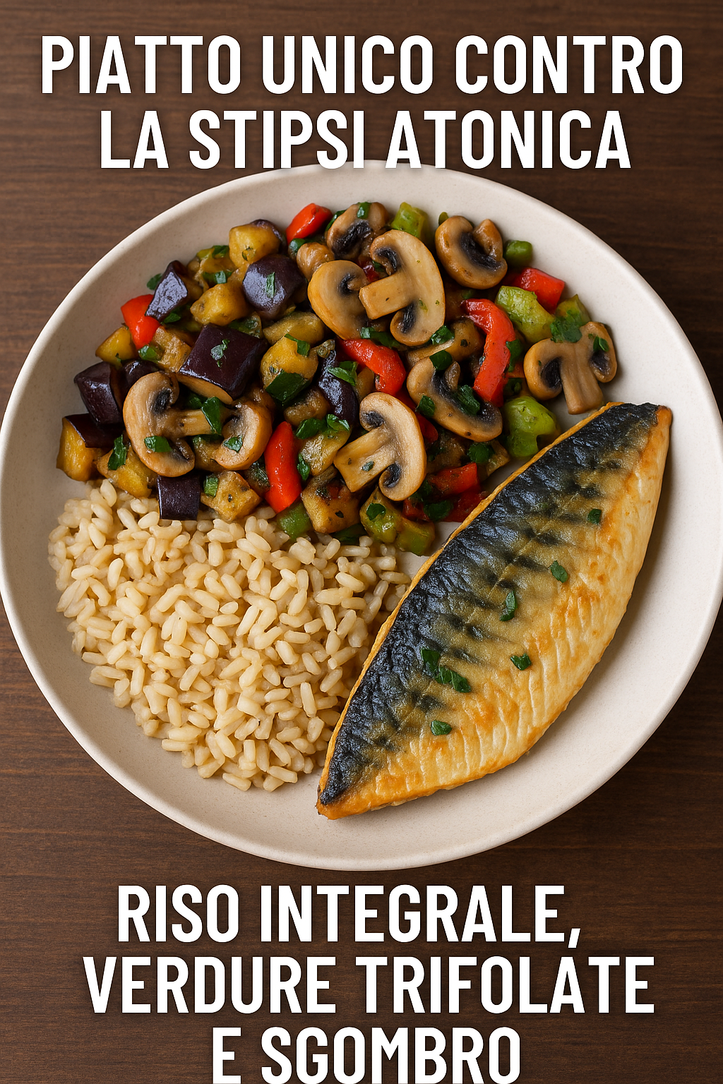 🥘 Piatto Unico Contro la Stipsi Atonica: Riso Integrale, Verdure Trifolate e Sgombro
